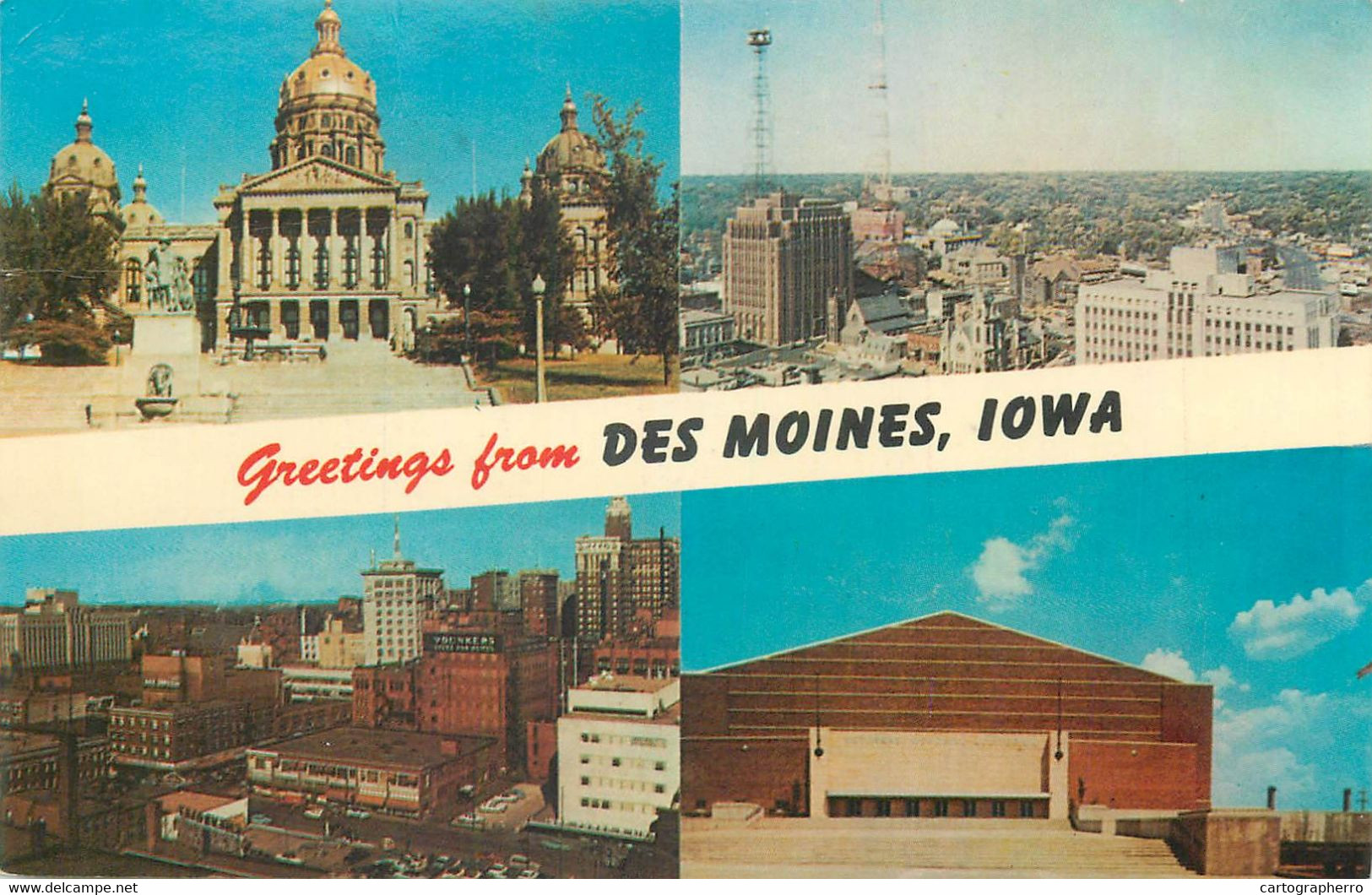 Postcard Multi View USA Greetings From Des Moines IA - Des Moines