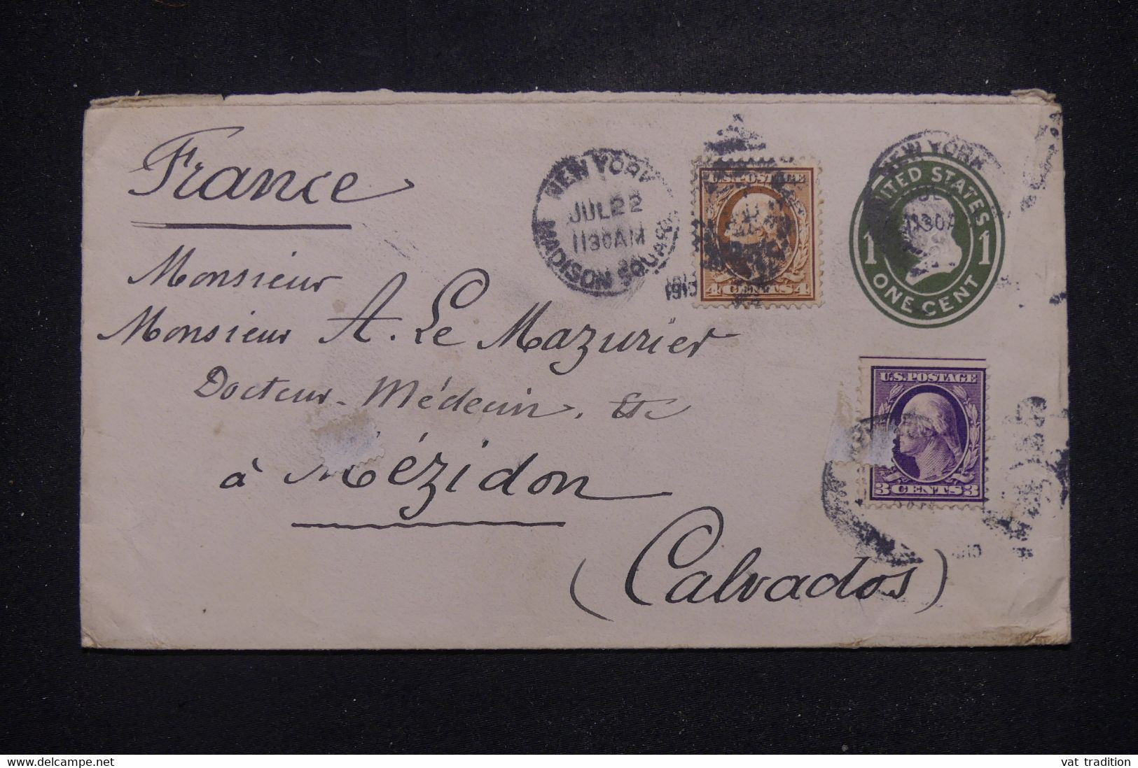 ETATS UNIS - Entier Postal + Compléments De New York Pour La France En 1910 - L 140519 - 1901-20