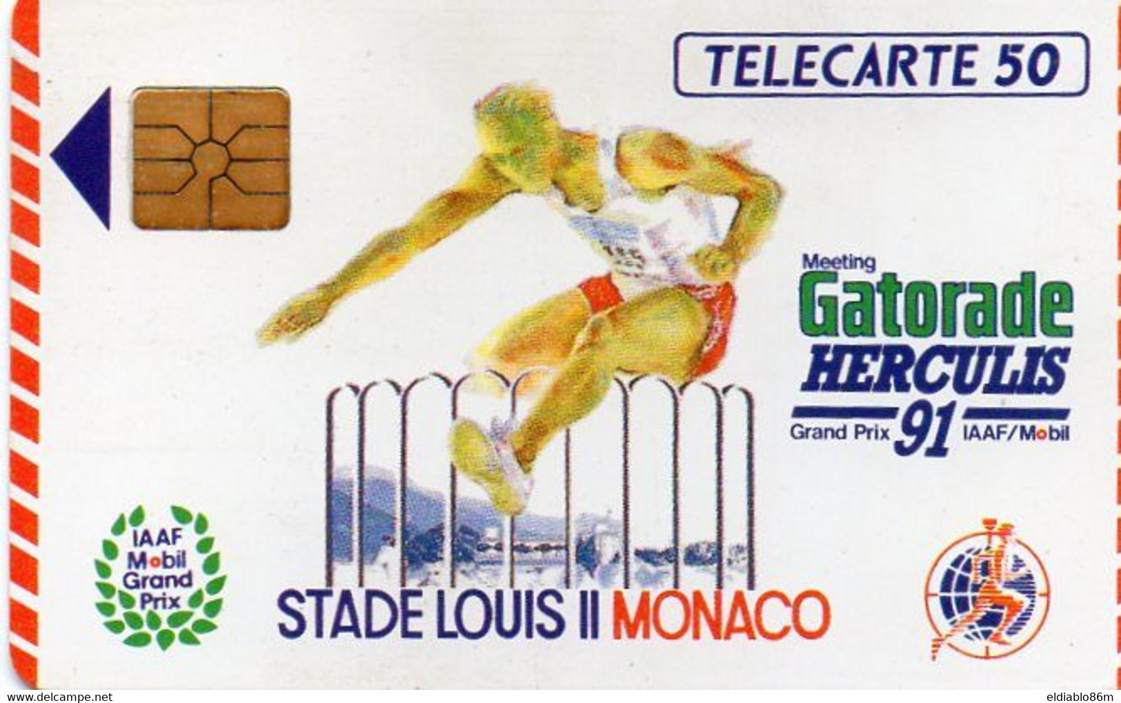 MONACO - CHIP CARD - MF15 - GRAND PRIX GATORADE HERCULIS 91 - SPORT ATHLETICS - Monace