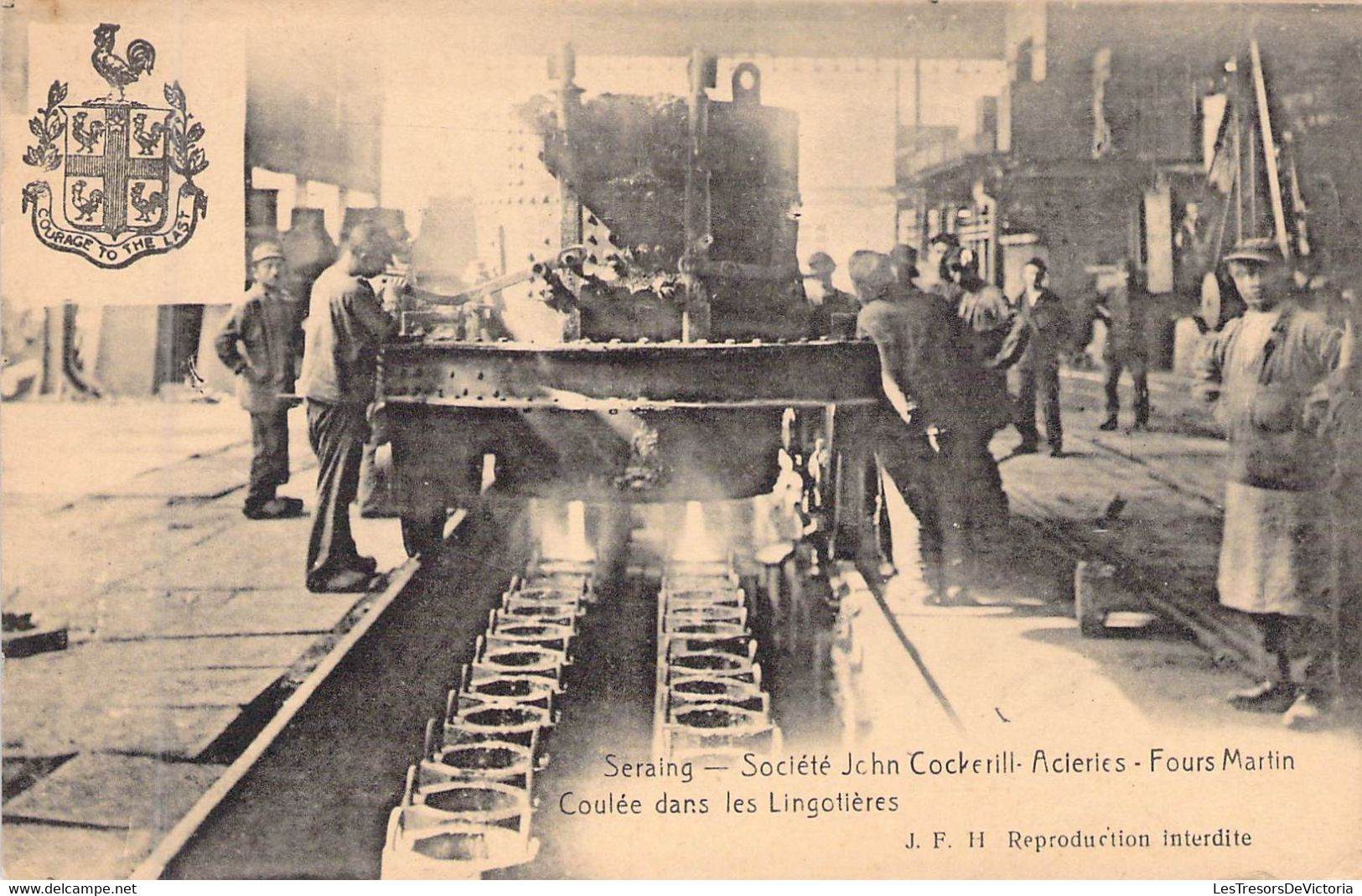 BELGIQUE - SERAING - SOCIETE JOHN COCKRILL - COULEE DANS LES LINGOTIERES - JFH - Carte Postale Ancienne - Seraing