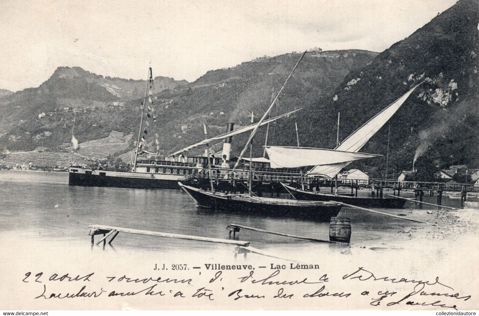 VILLENEUVE - LAC LÉMAN - CARTOLINA FP SPEDITA NEL 1902 - Villeneuve