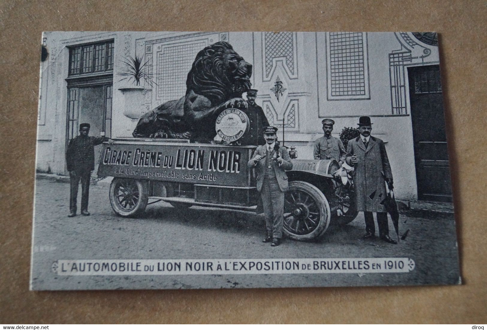 Superbe Ancienne Carte Publicitaire,cirage Du Lion Noir Pour L'Expo 1910 ,originale Pour Collection - Advertising