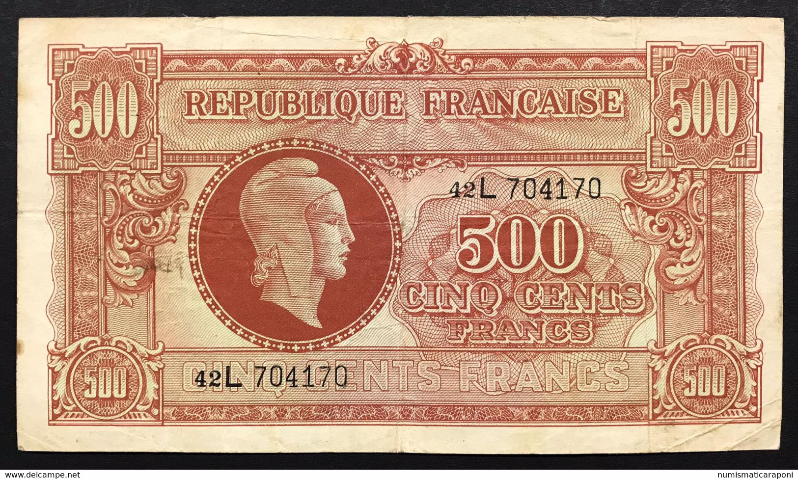 Francia France 500 Francs Pick#106 Bel Bb Naturale Lotto 2267 - 500 F 1945-1953 ''Chateaubriand''