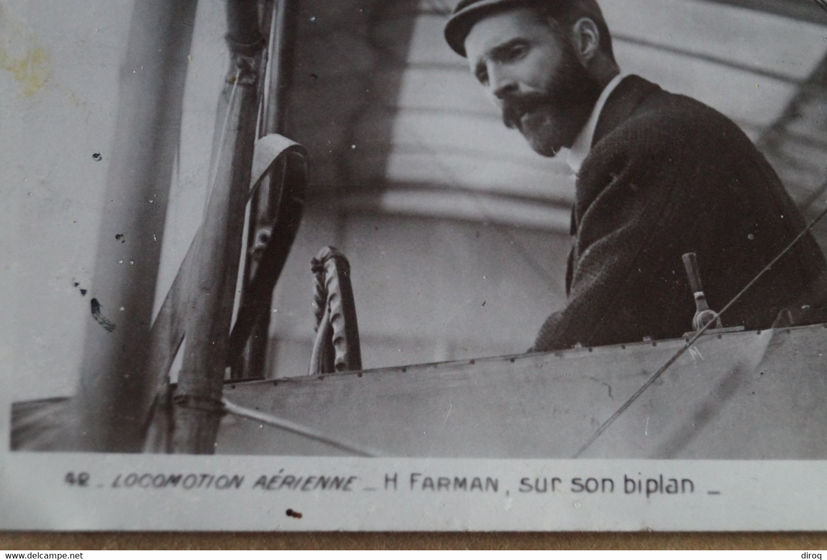 1909,H.Farman Sur Son Biplan,Superbe Ancienne Carte Publicitaire,originale Pour Collection - 1919-1938