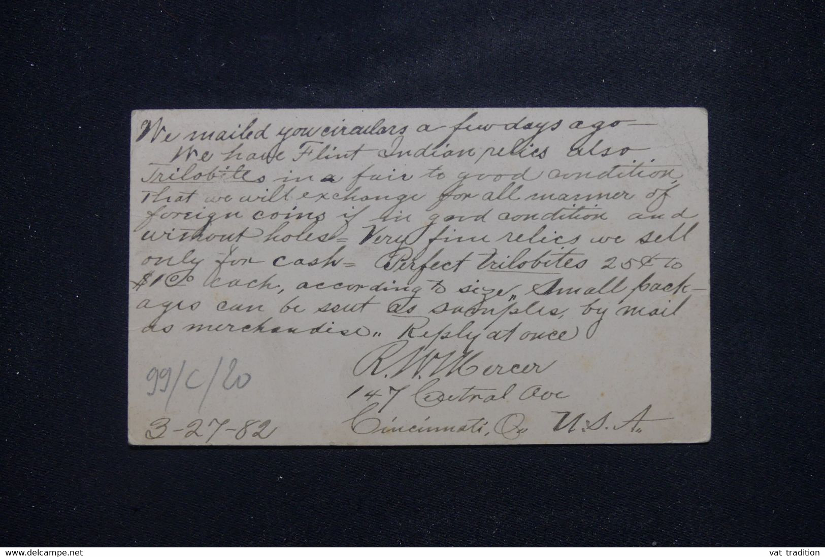 ETATS UNIS - Entier Postal De Cincinnati Pour La France En 1882 - L 140525 - ...-1900