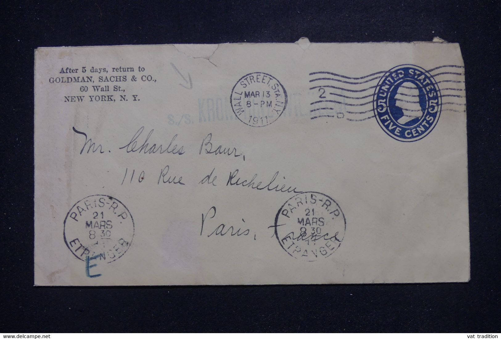 ETATS UNIS - Entier Postal Commerciale De New York Pour Paris En 1911  - L 140527 - 1901-20