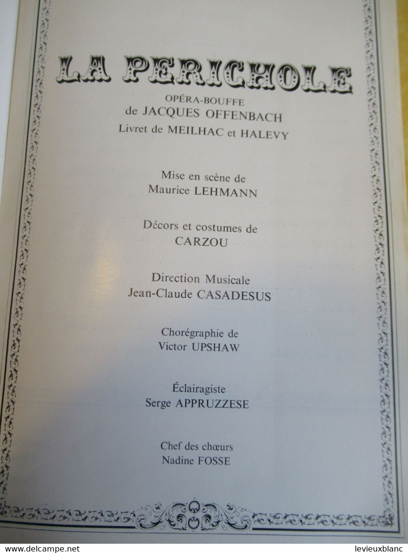 Programme ancien / Théâtre de PARIS/ Cent-Cinquantenaire d'OFFENBACH/ La PERICHOLE/1969                          PROG339