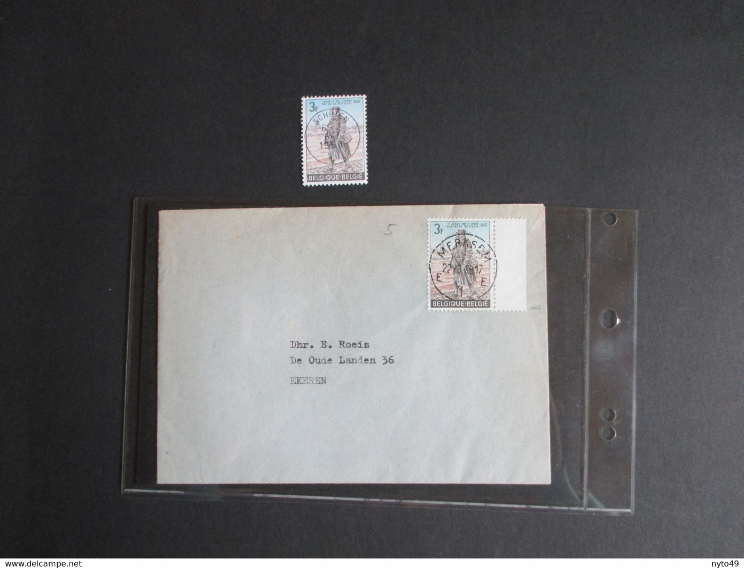 1445 - Dag Van De Postzegel - Alleen Op Brief Uit Merksem + Zegel Centrale Stempel Schoten - Lettres & Documents