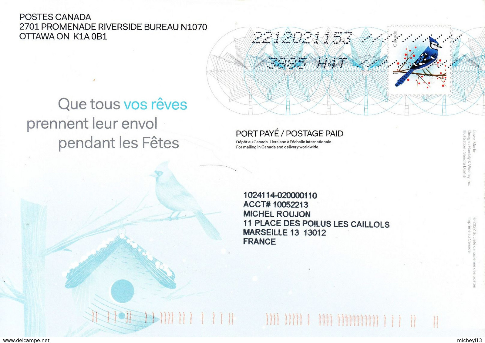 2020 Et 2022-Ganzache-Postal Entires-Deux Entiers Postaux De Noel - Cartas & Documentos