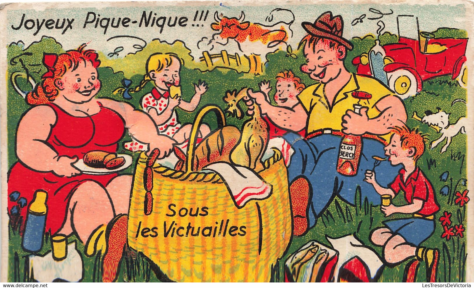 Carte à Système - Joyeux Pic Nic - Sous Les Victuailles Vous Verrez Laval - Edit.Gaby - Carte Postale Ancienne - Cartoline Con Meccanismi