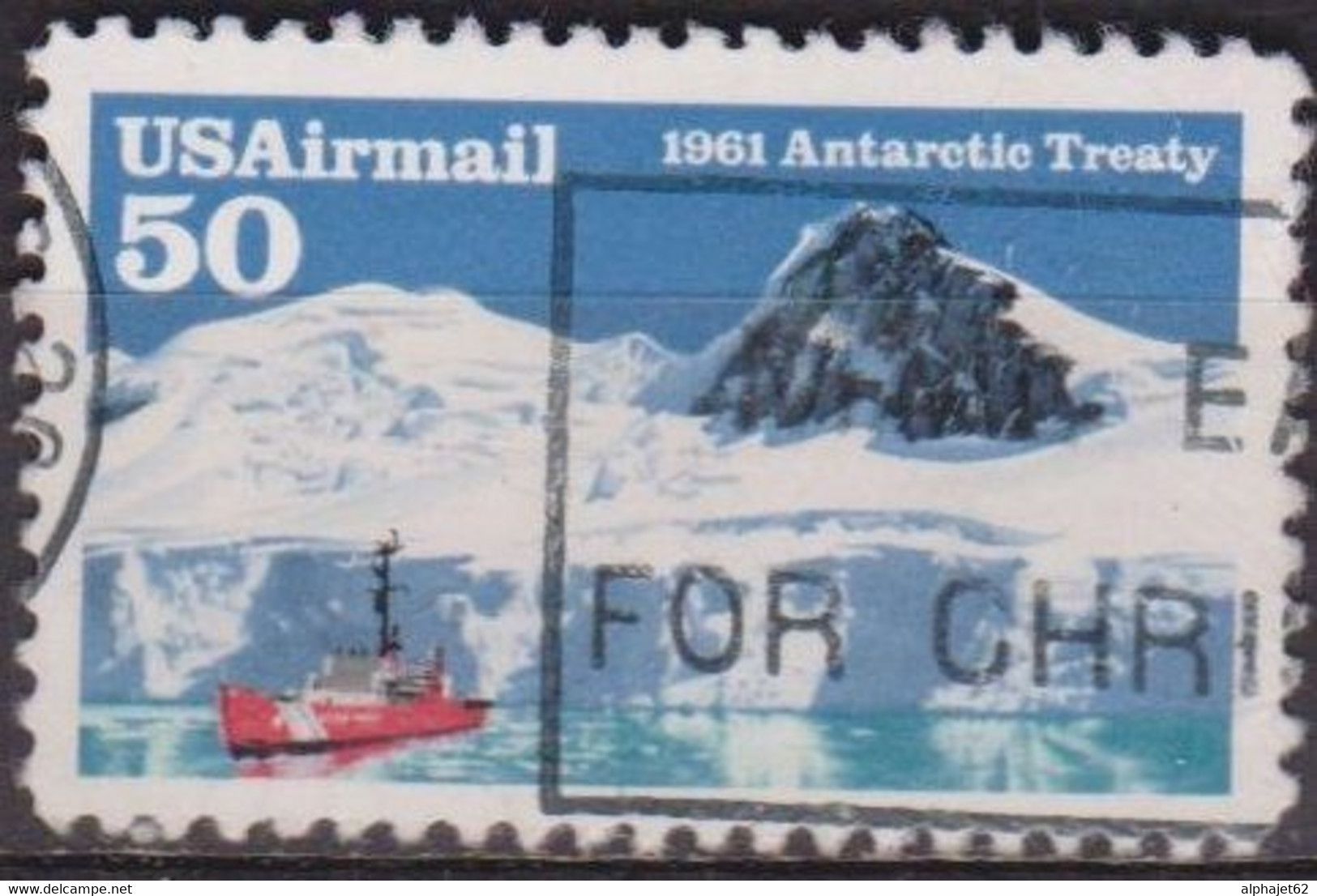 Traité Sur L'Antarctique - ETATS UNIS - Navire Et Glace - N° 123 - 1991 - 3a. 1961-… Afgestempeld