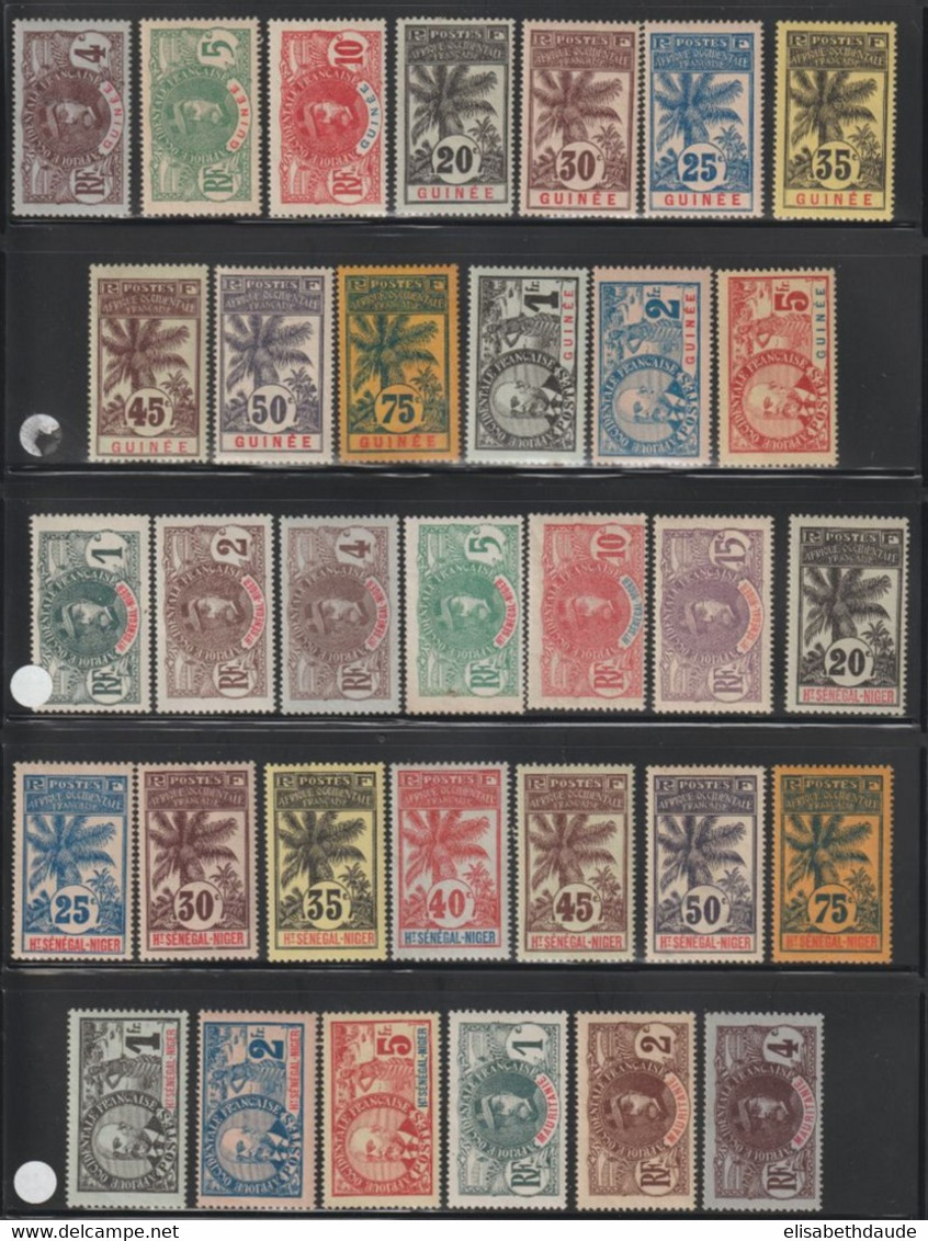 1906 - RARE SERIE PALMIERS COMPLETE ! * MH (LA PLUPART MLH CHARNIERE LEGERE) - 4 SCANS ! - COTE YVERT = 2787 EUR. - - 1906-08 Palmiers – Faidherbe – Ballay