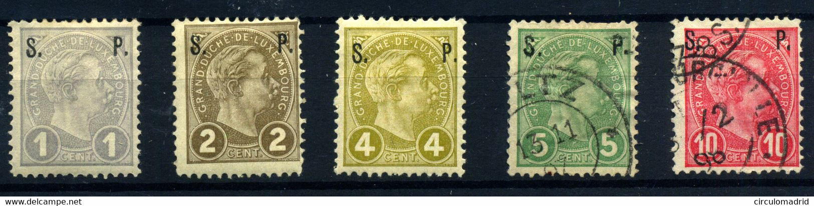 Luxemburgo (Servicio) Nº 77/81 */usados. Año 1895 - 1895 Adolphe Rechterzijde