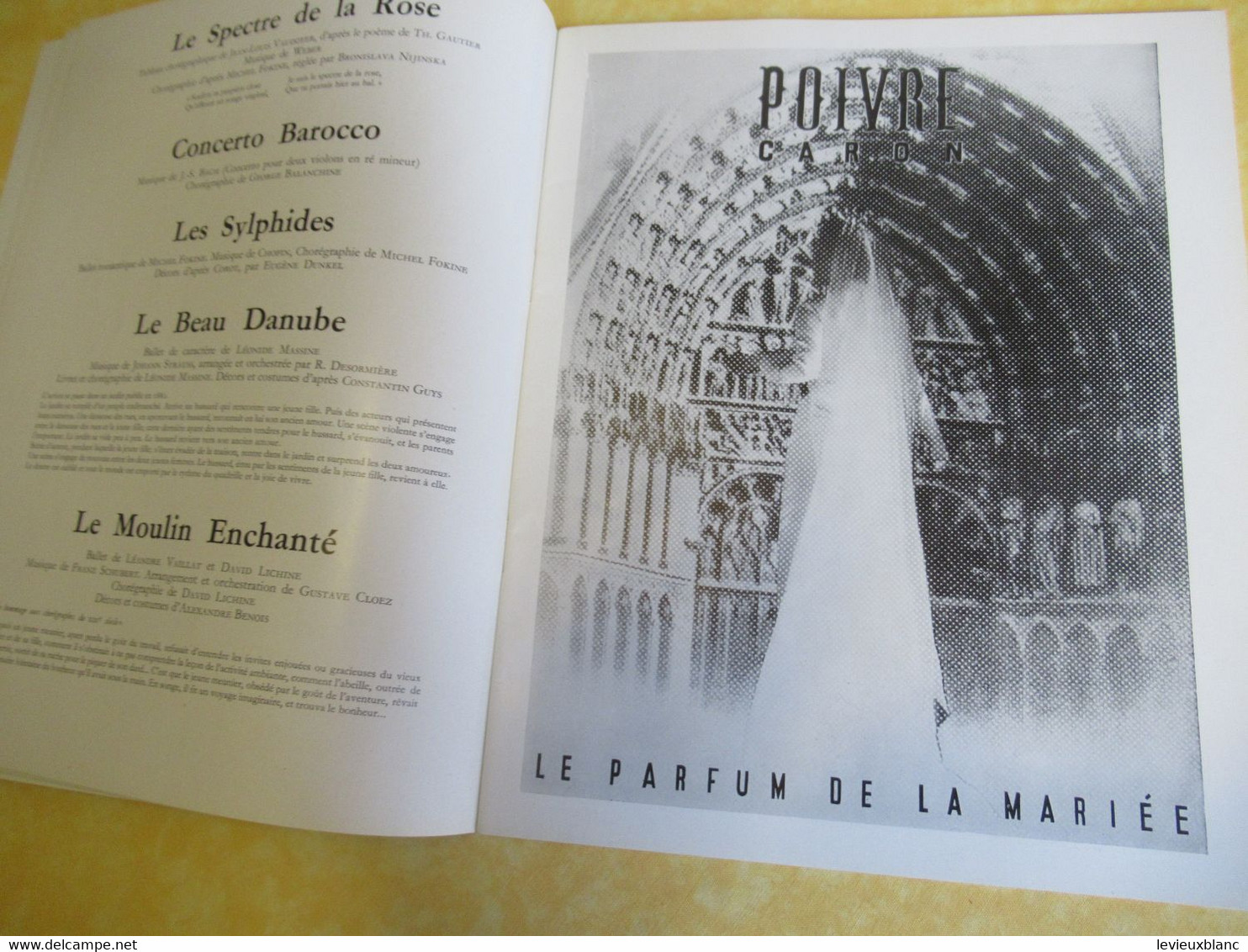 Plaquette ancienne/Théâtre des CHAMPS ELYSEES/Grand Ballet du Marquis de Cuevas/Tallchieff/Skibine/Golovine/1954 PROG341