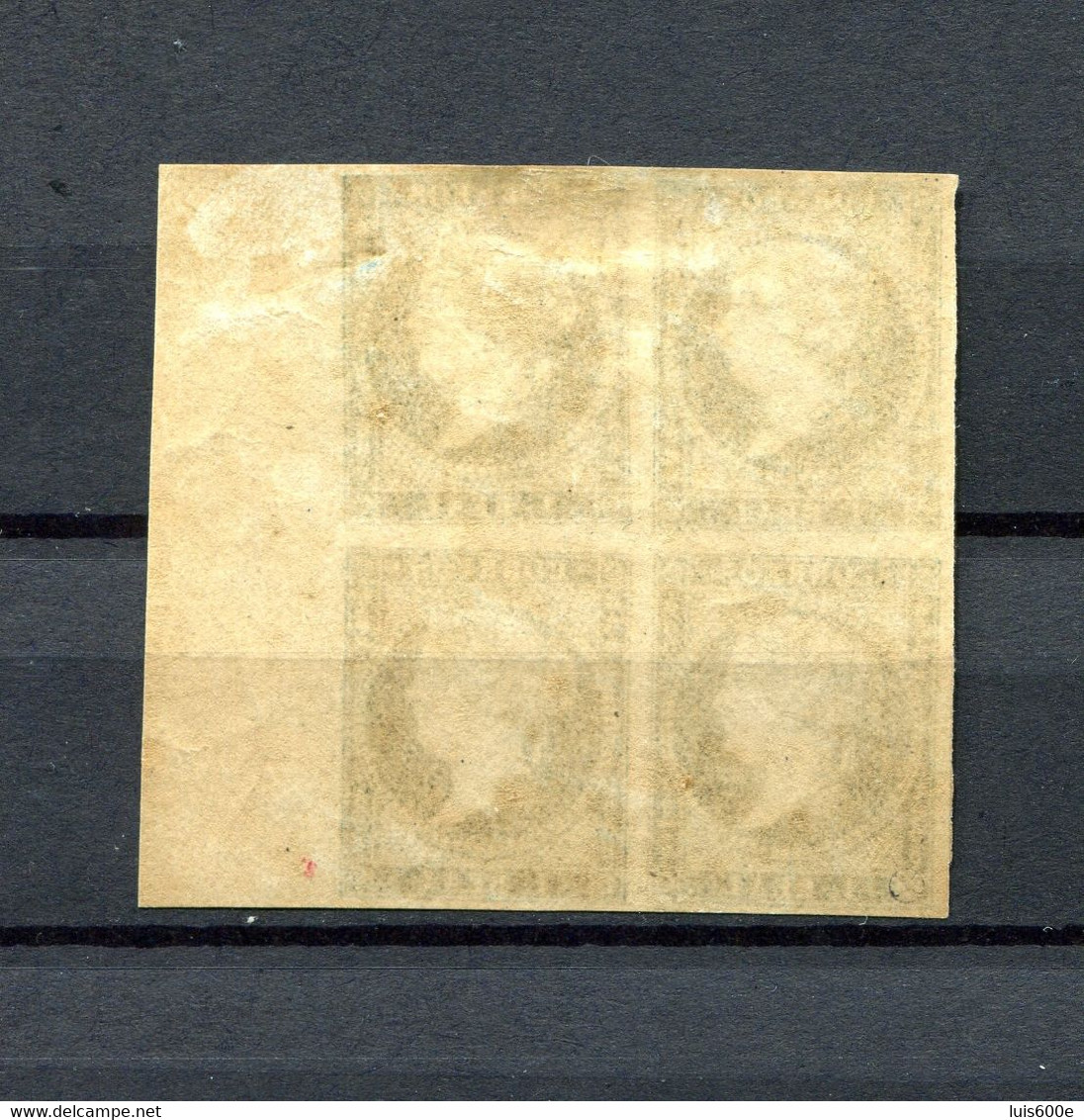 1855.ESPAÑA.EDIFIL 49*.BLOQUE DE 4.NUEVO CON FIJASELLOS(MH).CATALOGO 175€ - Unused Stamps