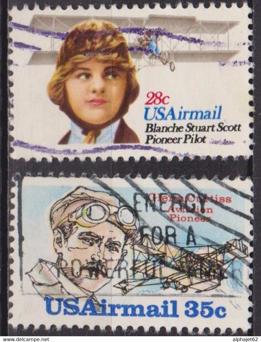 Pionniers De L'aviation - ETATS UNIS - Blanche Stuart Scott, Glen Curtiss - N° 93-94 - 1980 - 3a. 1961-… Used