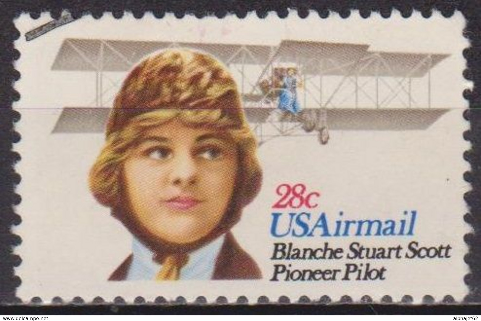 Pionnière De L'aviation - ETATS UNIS - Blanche Stuart Scott - N° 93 - 1980 - 3a. 1961-… Afgestempeld