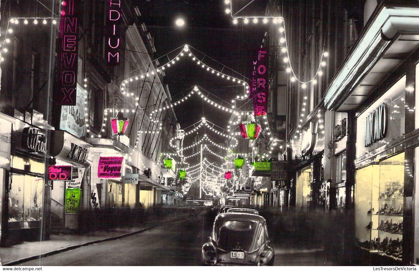 BELGIQUE - BRUXELLES - LES FEERIES LUMINEUSES - RUE NEUVE - VOITURE - Carte Postale Ancienne - Brussel Bij Nacht