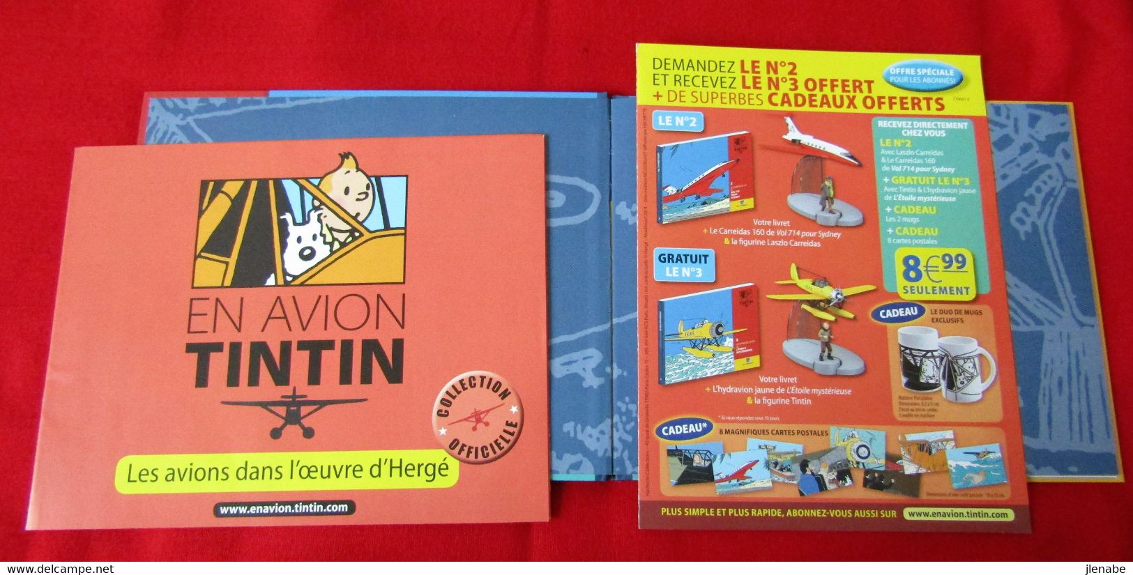 Tintin Avion N°1 Le Crabe Aux Pinces D'or + Carnet + Autres Pub - Figurine In Plastica