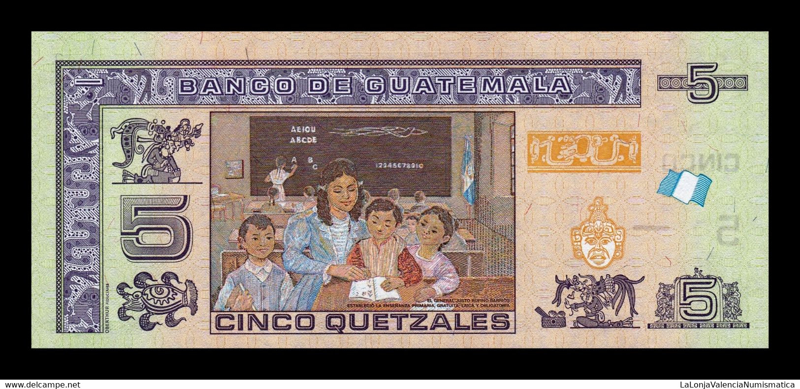 Guatemala 5 Quetzales 2020 Pick 122Ad Sc Unc - Guatemala