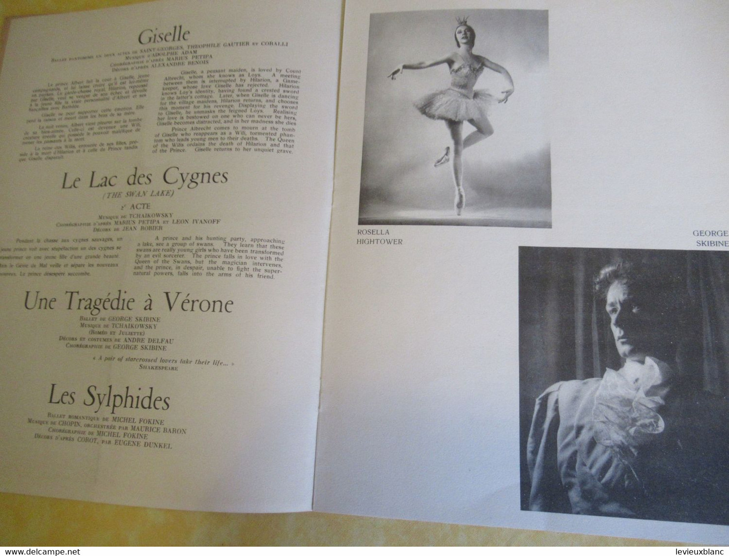 Plaquette Ancienne/Théâtre De L'EMPIRE /Grand Ballet Du Marquis De Cuevas/Tallchieff/Skibine/Hightower/1951      PROG342 - Programmi