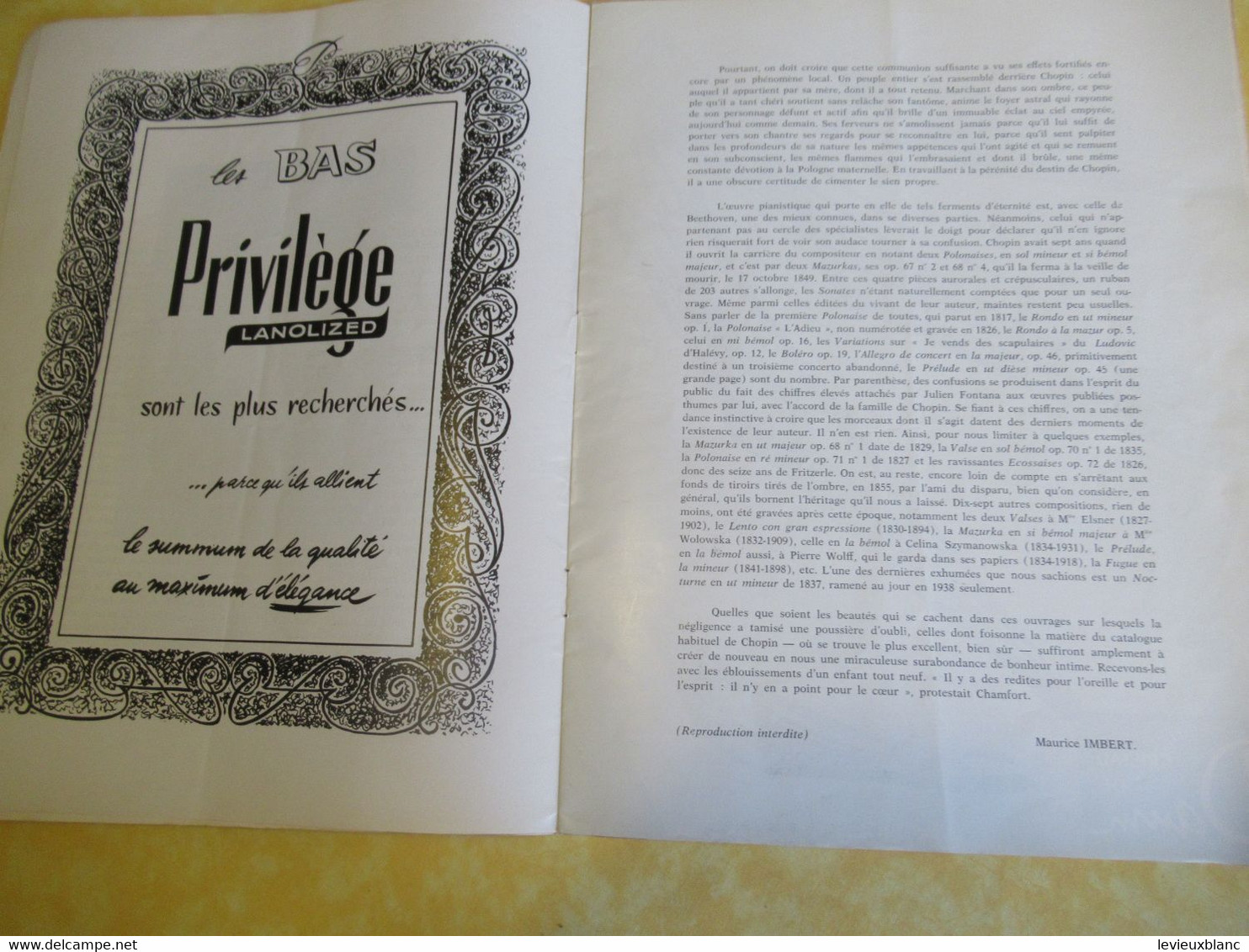 Plaquette Ancienne/Théâtre Des CHAMPS -ELYSEES /3éme Concert / Alexandre BRAÏLOWSKY/1960     PROG343 - Programmi