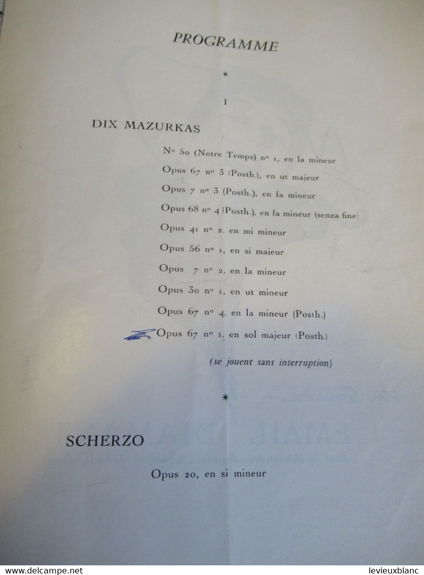 Plaquette ancienne/Théâtre des CHAMPS -ELYSEES /3éme Concert / Alexandre BRAÏLOWSKY/1960     PROG343