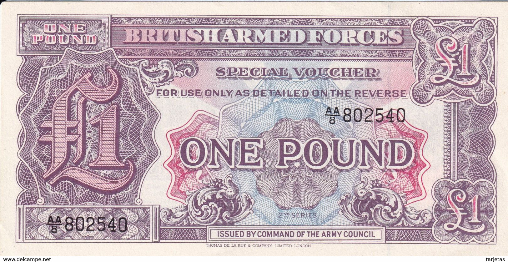 BILLETE DE REINO UNIDO DE 1 POUND BRITISH ARMED FORCES DEL AÑO 1948 SIN CIRCULAR (UNC) (BANKNOTE) - Fuerzas Armadas Británicas & Recibos Especiales