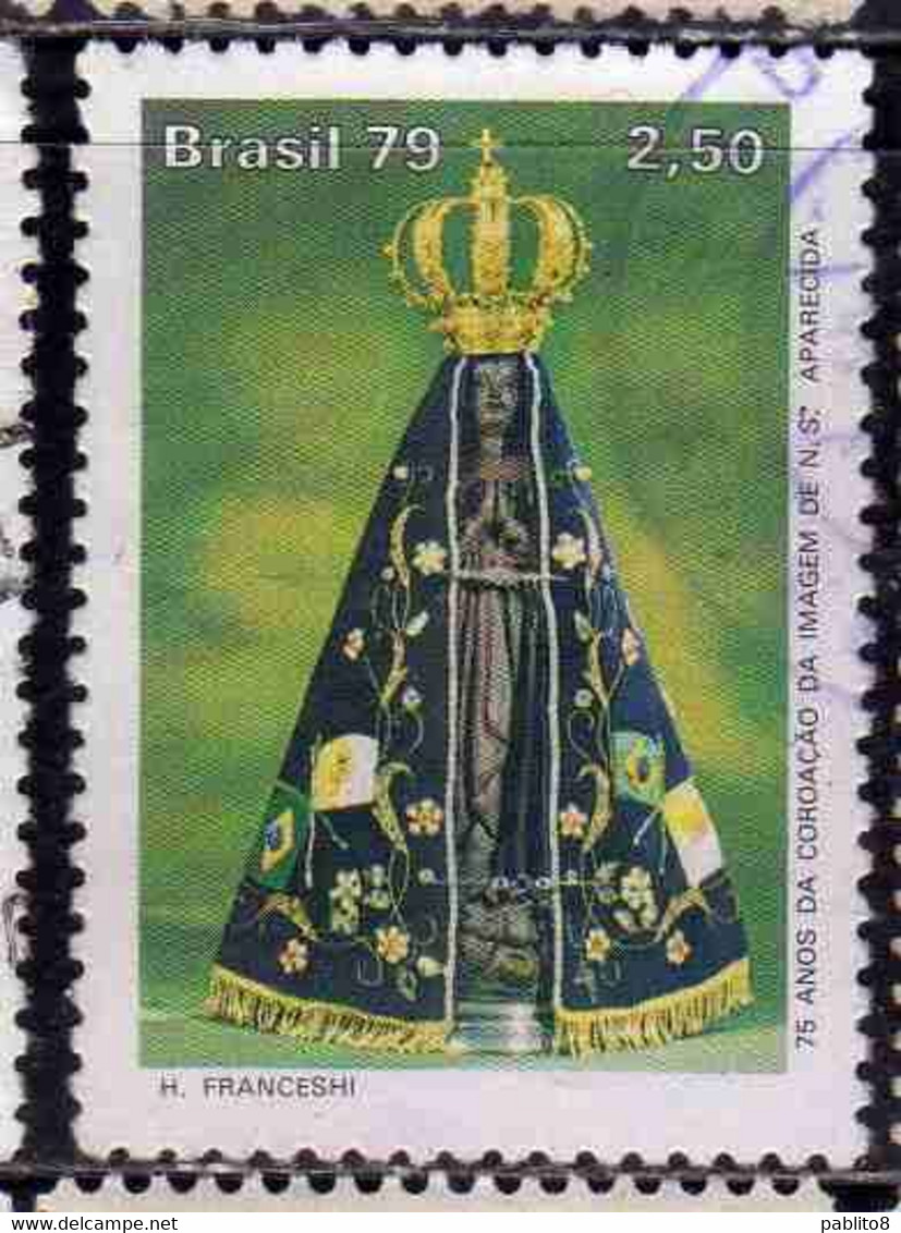 BRAZIL BRASIL BRASILE BRÉSIL 1979 STATUE OF OUR LADY OF APPARITION CORONATION 2.50cr USED USATO OBLITERE' - Used Stamps