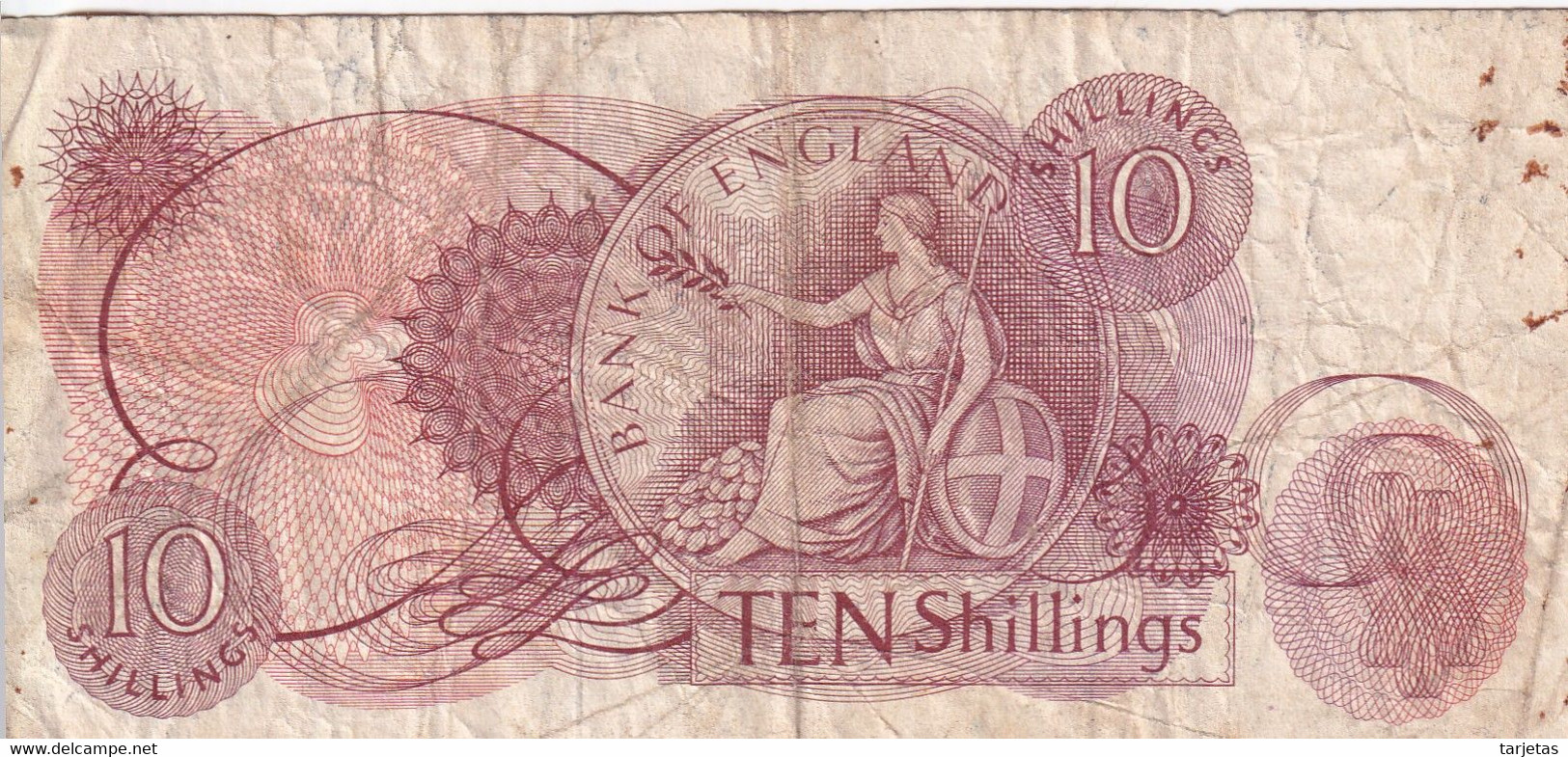 BILLETE DE REINO UNIDO DE 10 SHILLINGS DE LOS AÑOS 1966-1970  (BANKNOTE) - 10 Schilling