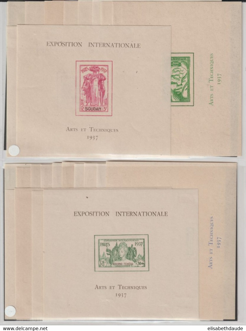 1937 - SERIE BLOCS EXPO INTERNATIONALE COMPLETE ! * MH (CHARNIERE LEGERE DANS LE 4 ANGLES) - COTE YVERT = 414 EUR. - - 1937 Exposition Internationale De Paris