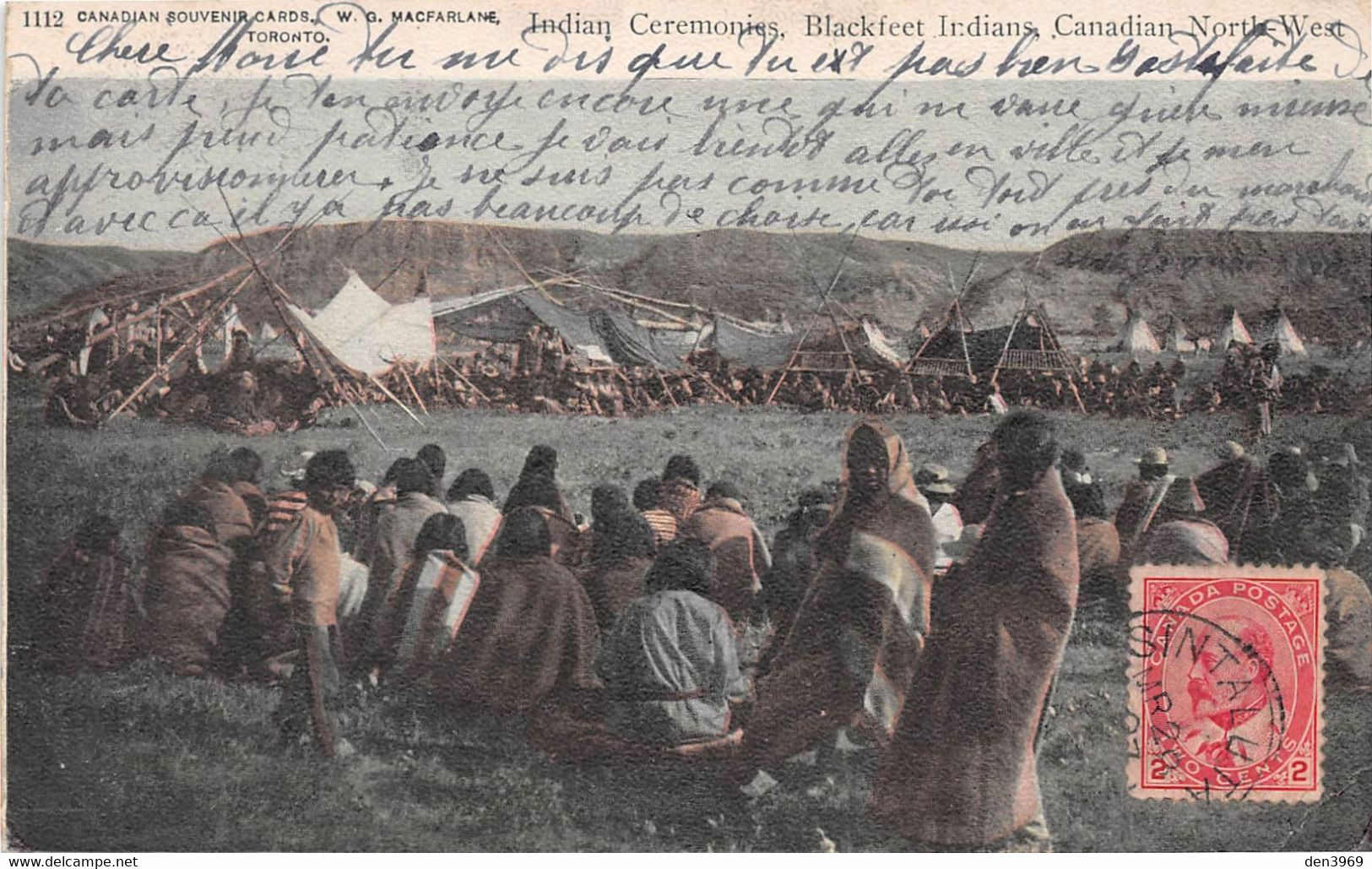 CANADA - Canadian North-West - Indian Ceremonies, Blackfeet Indians - Voyagé (voir Les 2 Scans) - Sonstige & Ohne Zuordnung