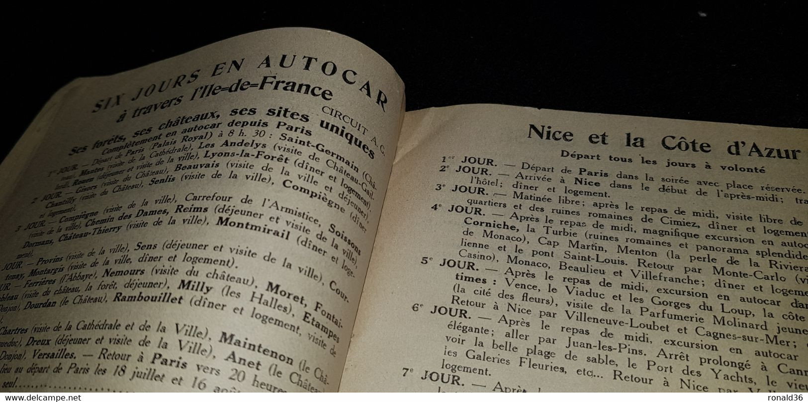 Programme DIMANCHE EXCURSIONS En AUTOCAR PARIS 75 MAROC BRETAGNE ARDENNES JURA NICE SUISSE LOURDES VICHY MONT ST MICHEL - Programmes