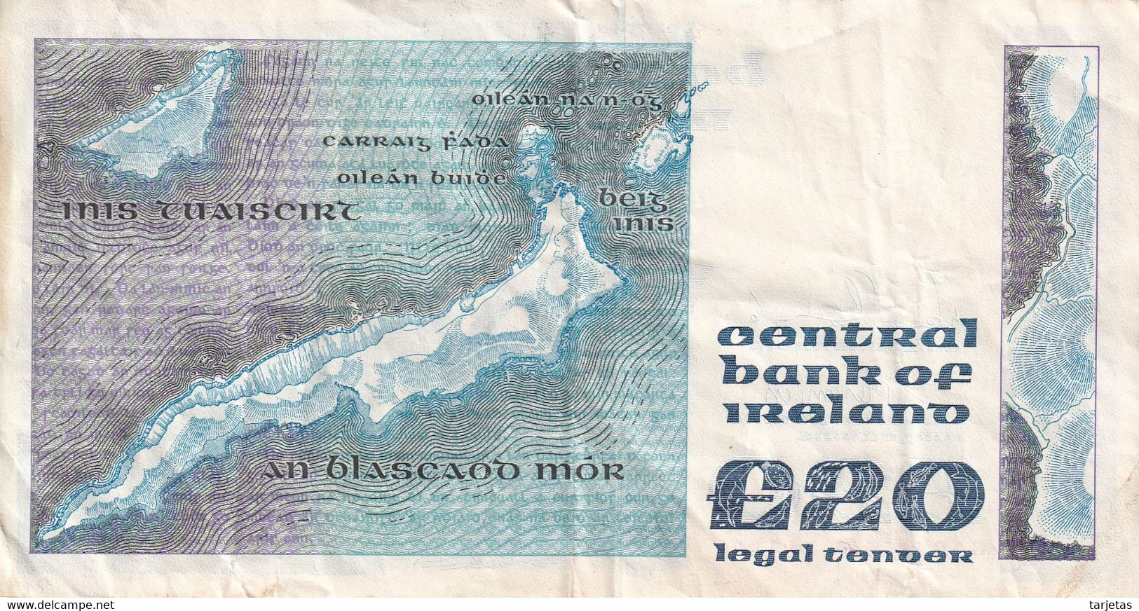 BILLETE DE IRLANDA DE 20 POUNDS DEL AÑO 1990 (BANKNOTE) - Irlande