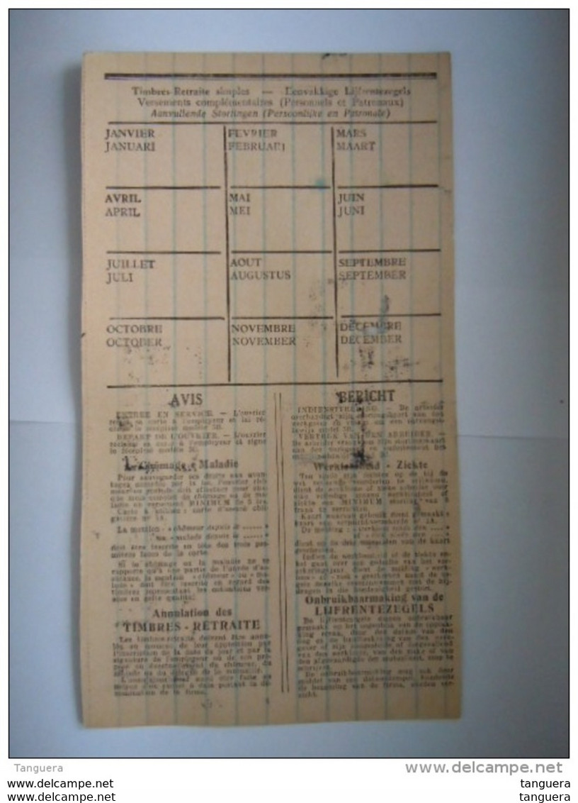 Dokument Zegels LIJFRENTEZEGEL Timbres De Retraite Privestempel Ste Ame De Laminoirs De Rochette Chaudfontaine 1939-1940 - Documentos