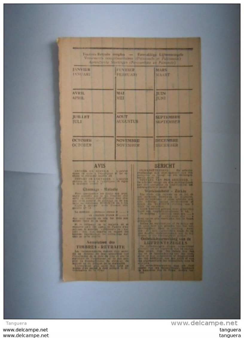 Dokument Zegels LIJFRENTEZEGEL Timbres De Retraite Privestempel Usine D'Angleur Vieille Montagne1939-1940 - Dokumente