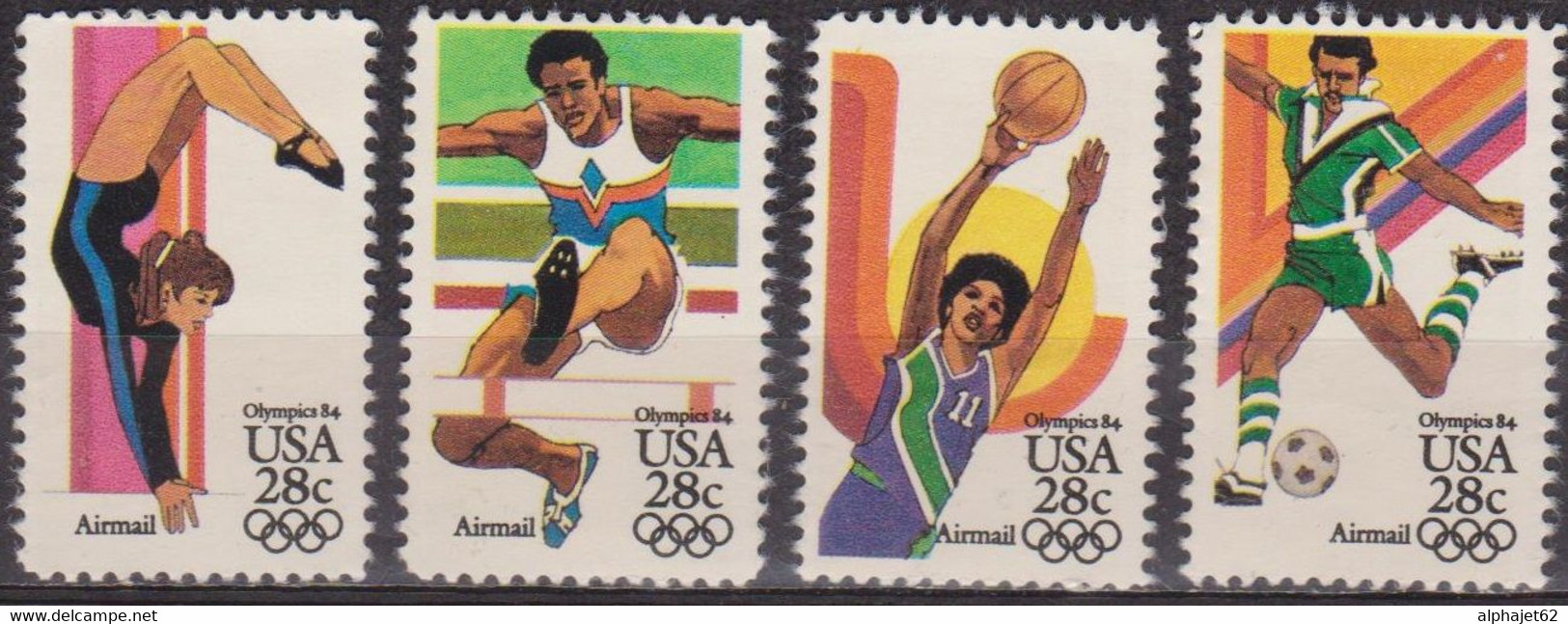 Sports Olympiques - Gymnastique, Course De Haies, Basket Ball, Football - ETATS UNIS - N° 99 à 102 ** - 1983 - Ungebraucht