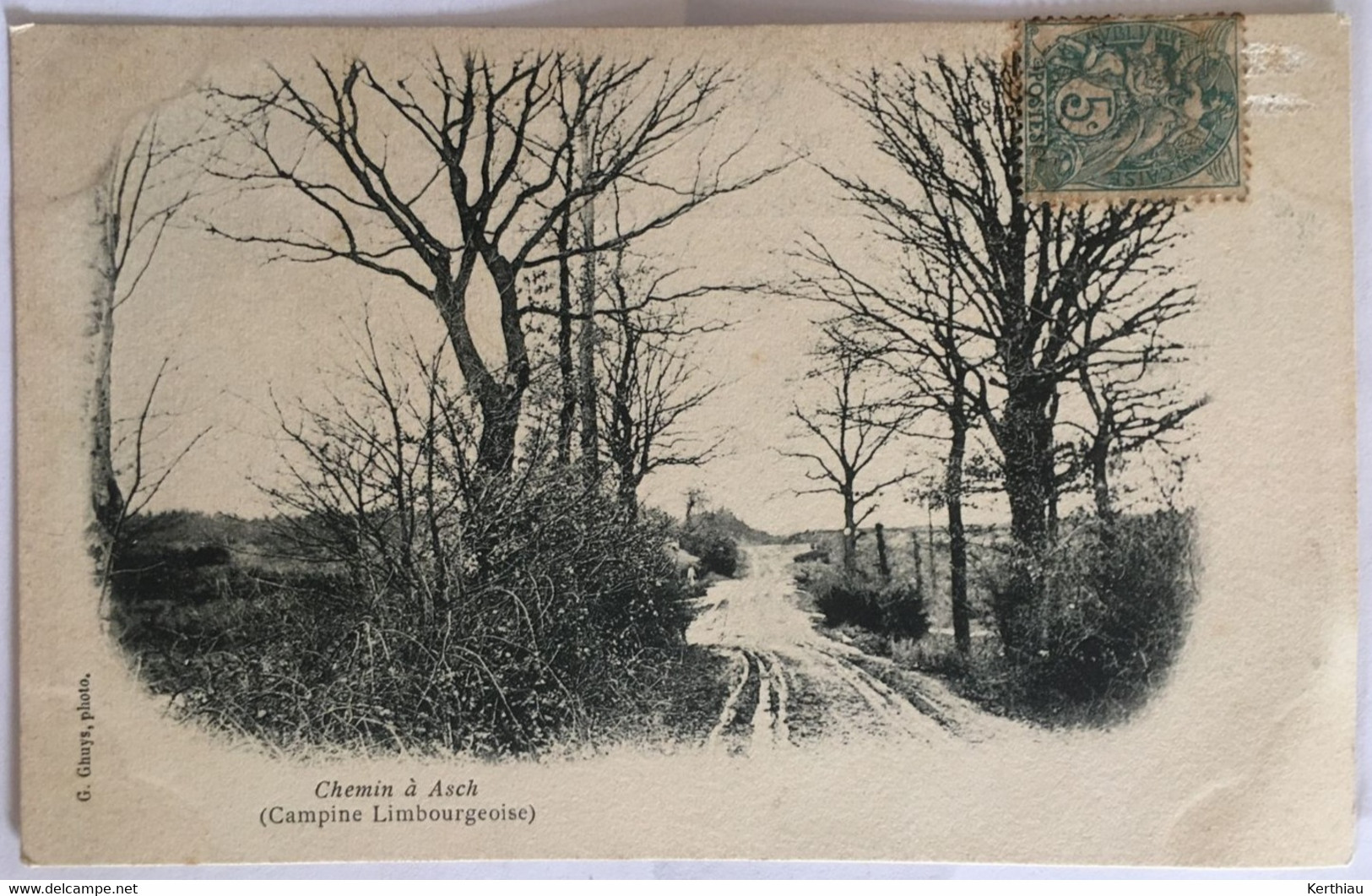 Chemin à Asch (Campine Limbourgeoise). Carte Précurseur - Niel