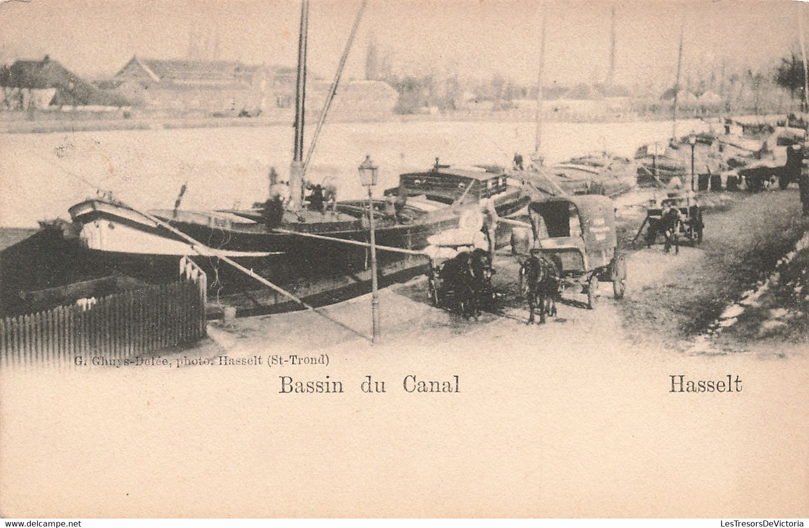 Belgique - Hasselt - Bassin Du Canal - Edit. Ghuys Delée - Précurseur - Oblitéré 1902 - Péniche - Carte Postale Ancienne - Hasselt