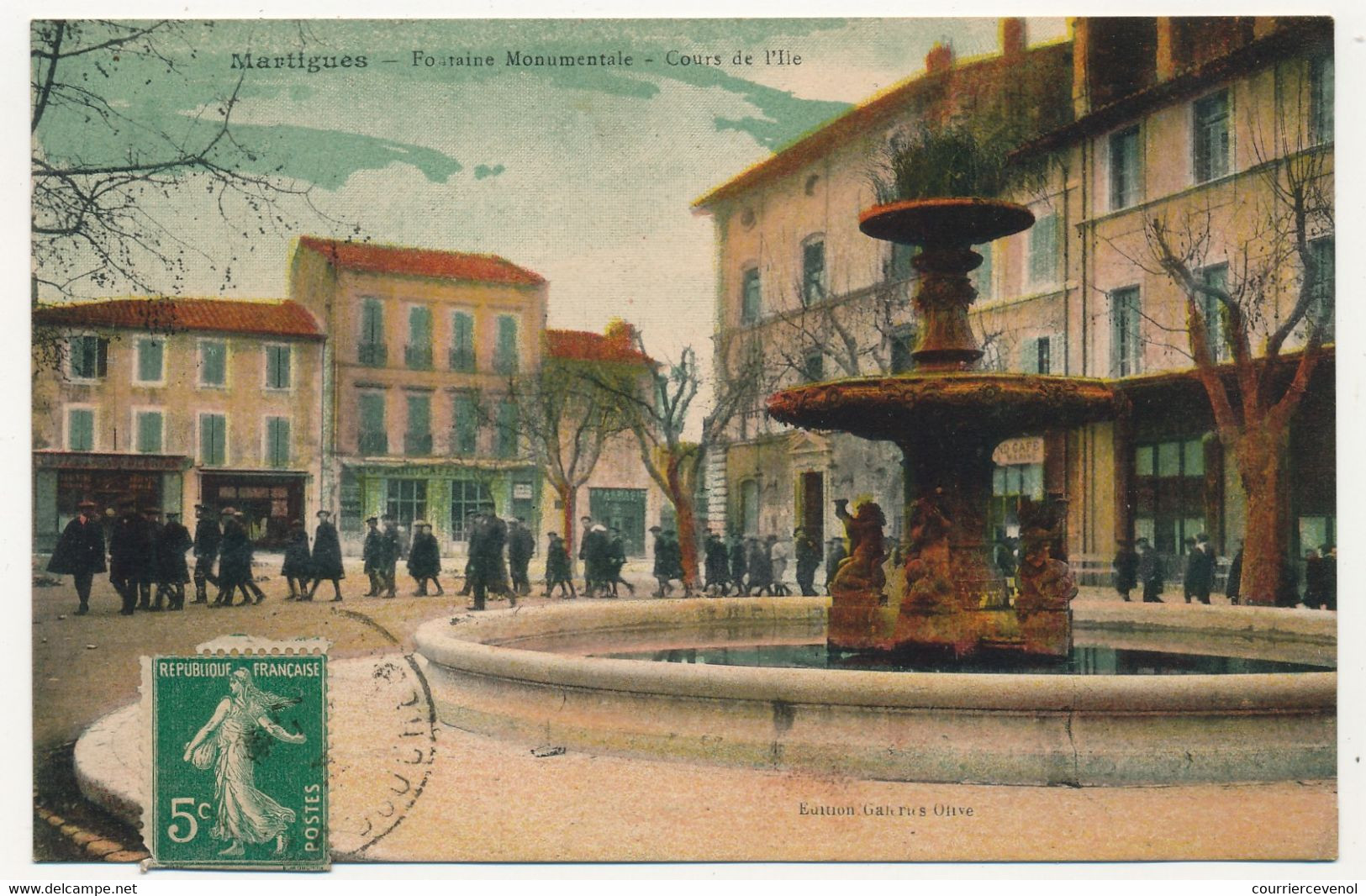 CPA - MARTIGUES (B Du R) - Fontaine Monumentale - Cours De L'Ile - Martigues