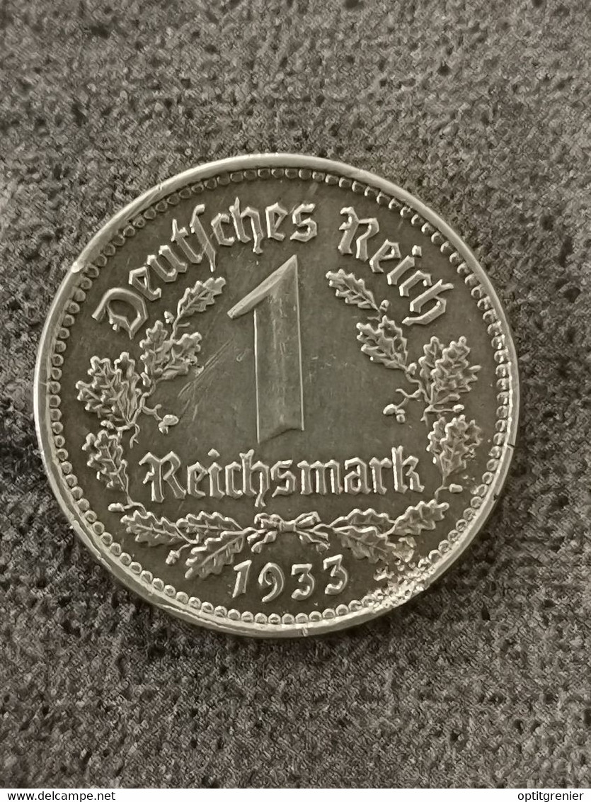 1 REICHSMARK NICKEL 1933 F STUTTGART ALLEMAGNE / GERMANY - 1 Reichsmark