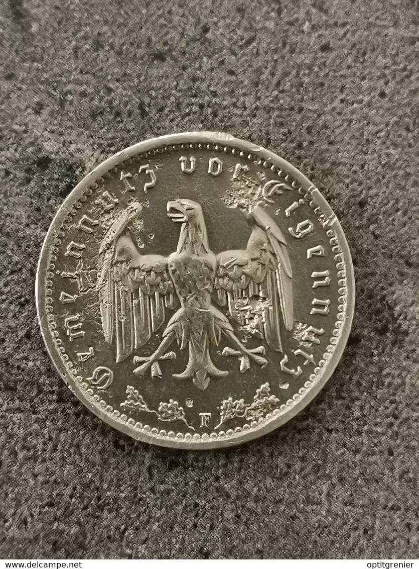 1 REICHSMARK NICKEL 1933 F STUTTGART ALLEMAGNE / GERMANY - 1 Reichsmark