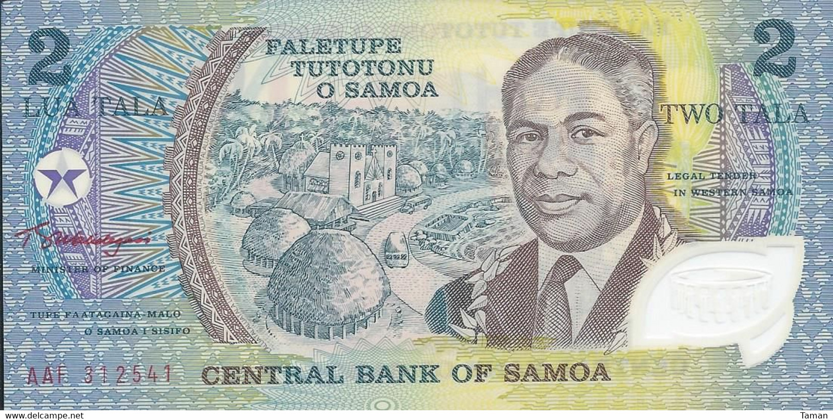 SAMOA   -   2 Tala - (1990)  -   UNC   -   Polymer - Samoa