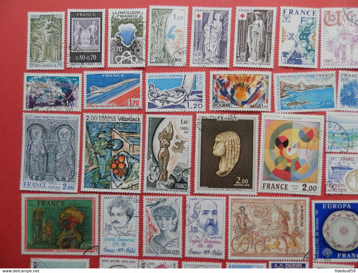 FRANCE OBLITERES LUXE : ANNEE COMPLETE 1976 SOIT 52 TIMBRES POSTE DIFFERENTS + PA 49 + PREOS 138/45  1ER CHOIX - 1970-1979