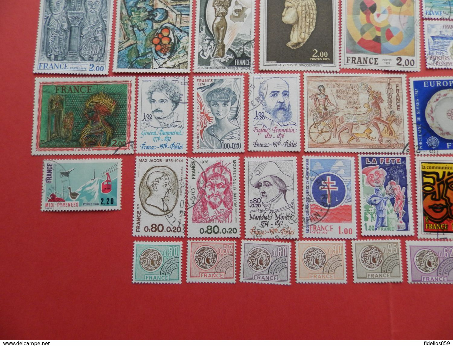 FRANCE OBLITERES LUXE : ANNEE COMPLETE 1976 SOIT 52 TIMBRES POSTE DIFFERENTS + PA 49 + PREOS 138/45  1ER CHOIX - 1970-1979