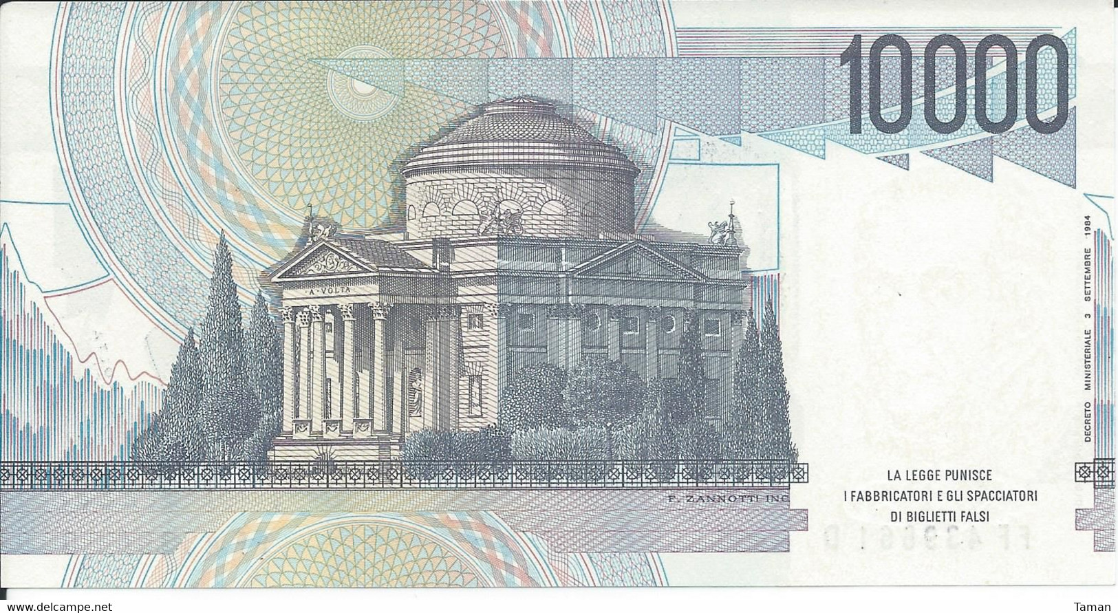 ITALIE   -   10000  Lires 1984   -- UNC --   Italia - 10.000 Lire