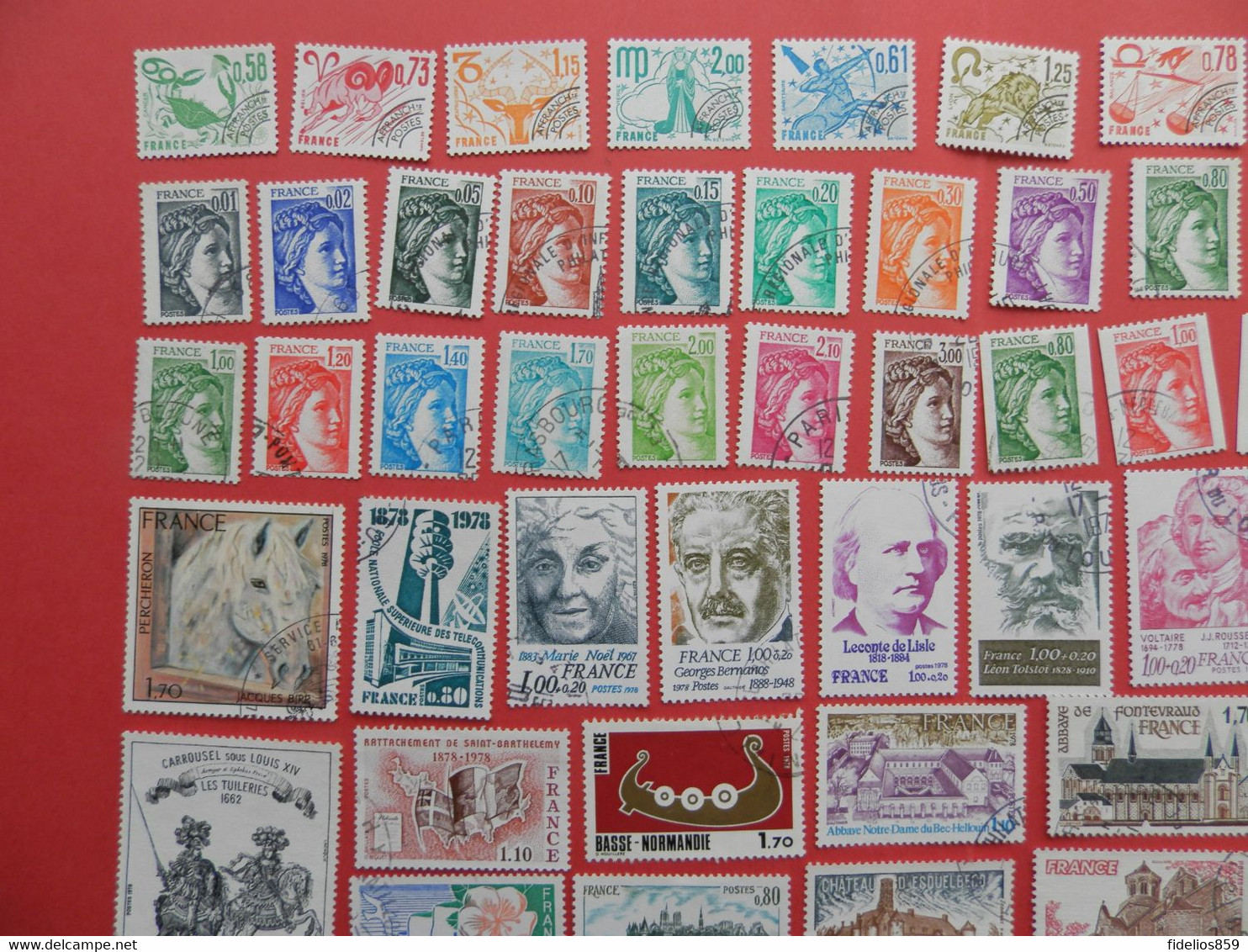 FRANCE OBLITERES LUXE : ANNEE COMPLETE 1978 SOIT 69 TIMBRES POSTE DIFFERENTS + PA 51 + PREOS 150/57 - 1970-1979