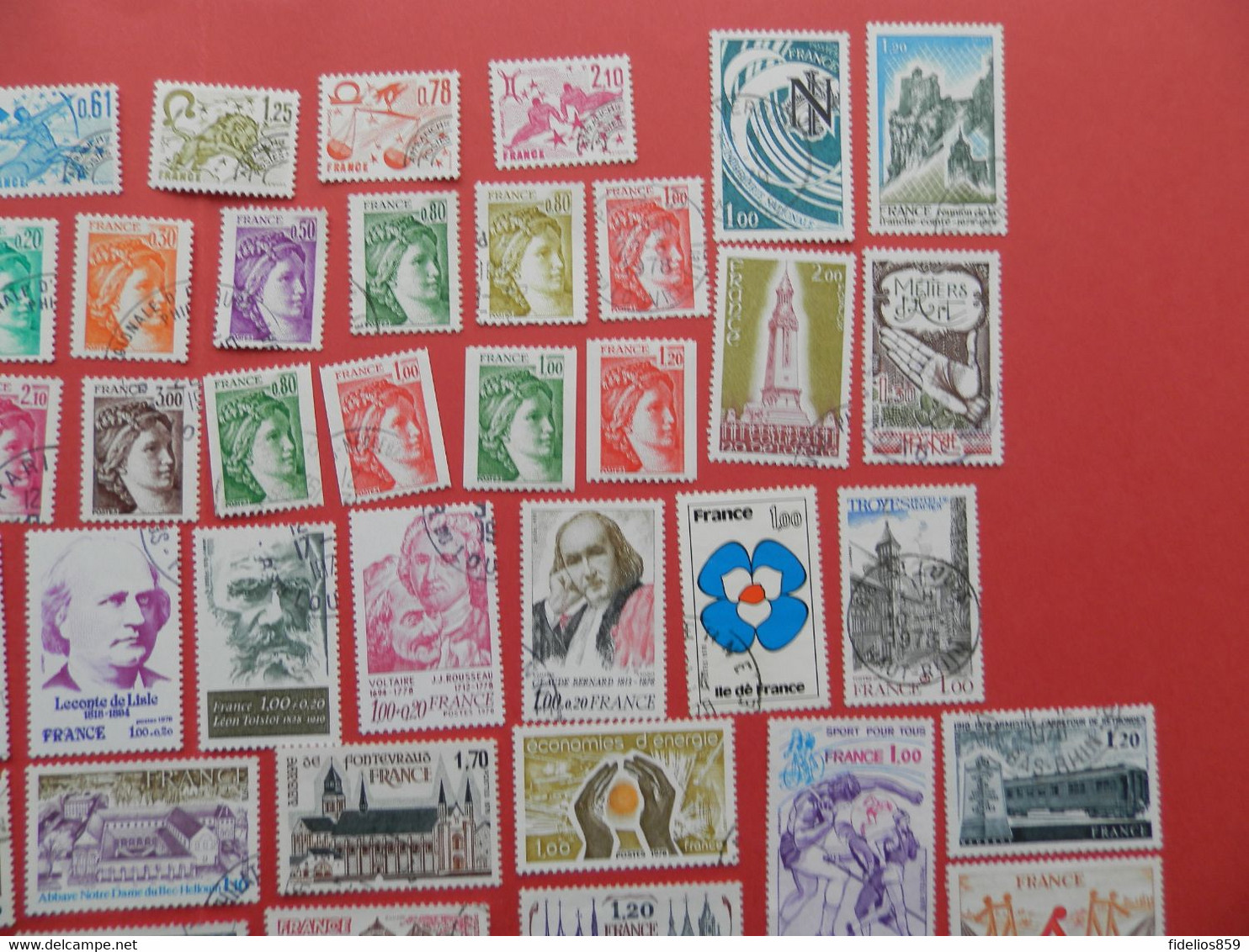 FRANCE OBLITERES LUXE : ANNEE COMPLETE 1978 SOIT 69 TIMBRES POSTE DIFFERENTS + PA 51 + PREOS 150/57 - 1970-1979