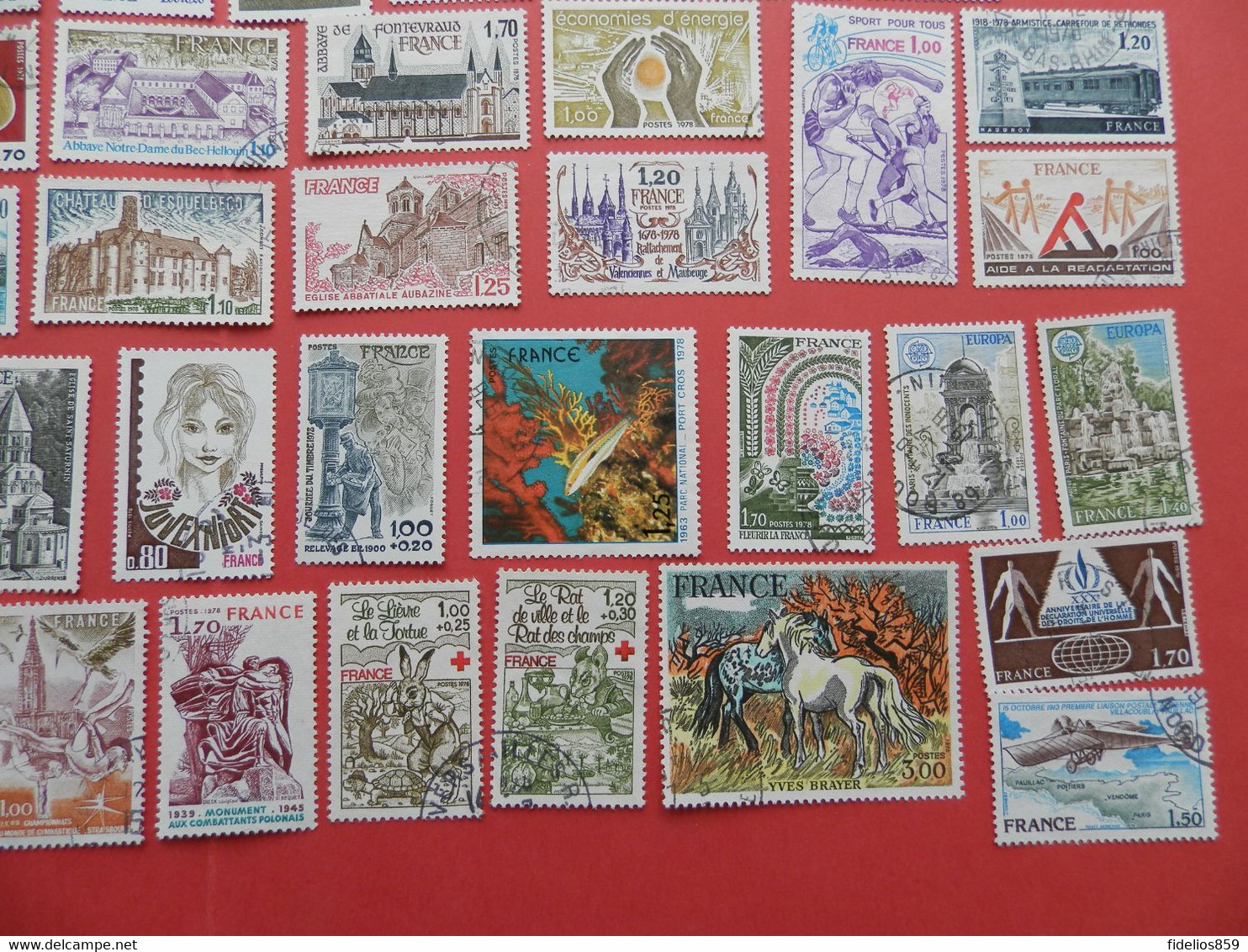 FRANCE OBLITERES LUXE : ANNEE COMPLETE 1978 SOIT 69 TIMBRES POSTE DIFFERENTS + PA 51 + PREOS 150/57 - 1970-1979