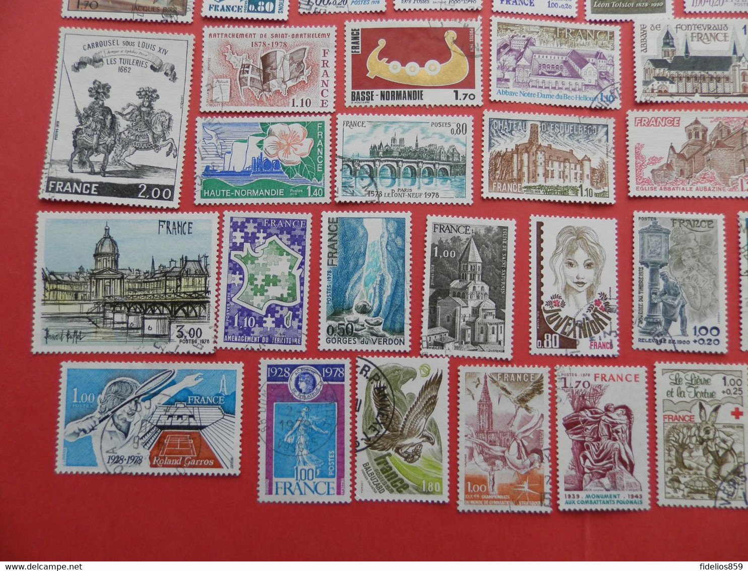 FRANCE OBLITERES LUXE : ANNEE COMPLETE 1978 SOIT 69 TIMBRES POSTE DIFFERENTS + PA 51 + PREOS 150/57 - 1970-1979